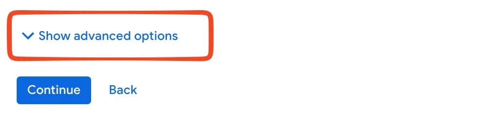 11.28 Show advanced options