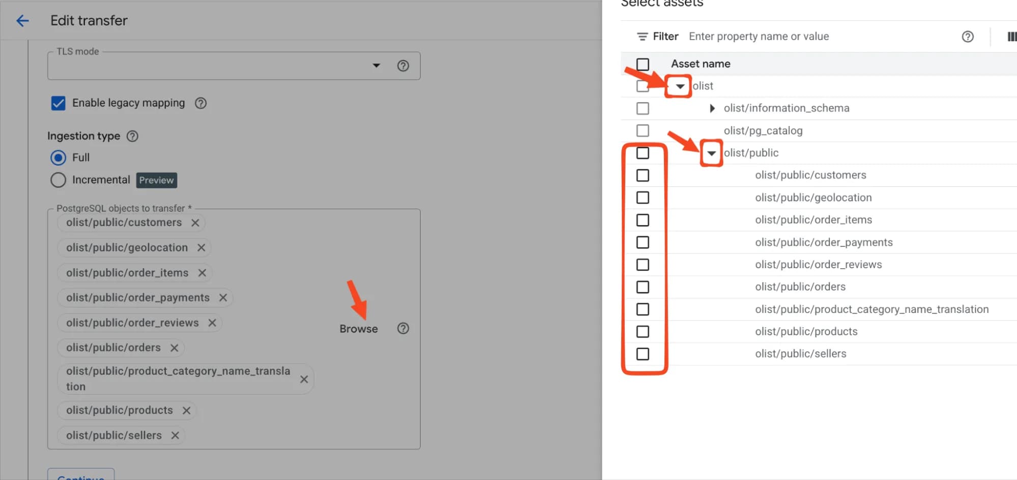 11.6 PostgreSQL objects to transfer