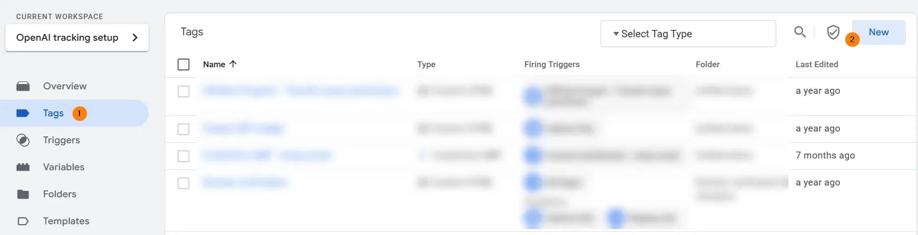 12.10 GTM tags workspace section
