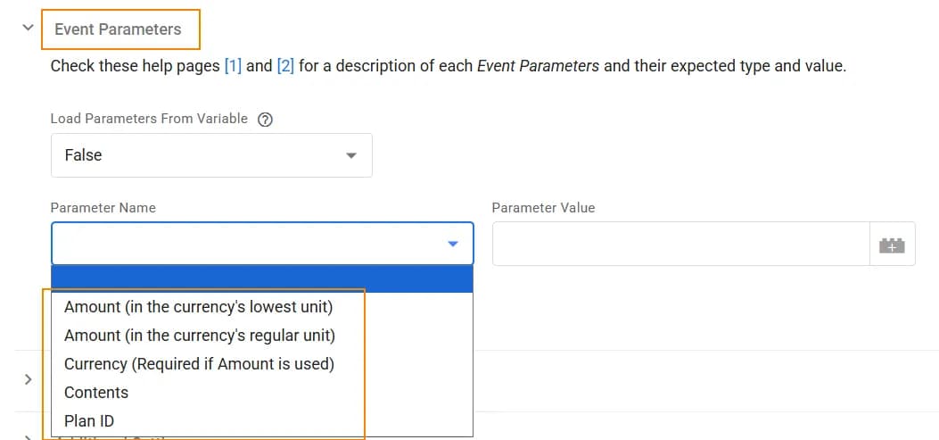 12.17 OpenAI event parameters dropdown