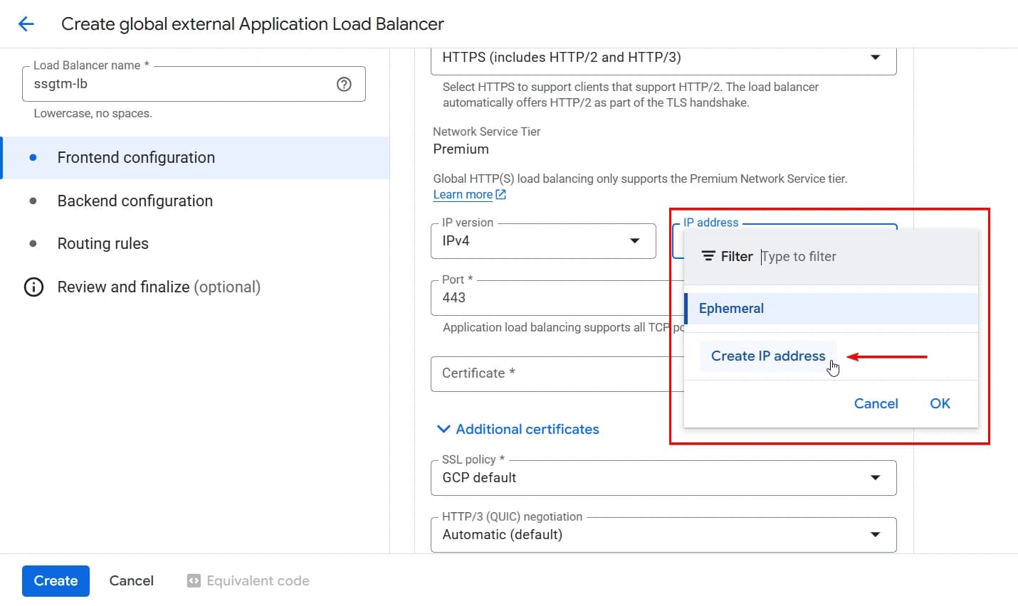 9.21 Create IP address