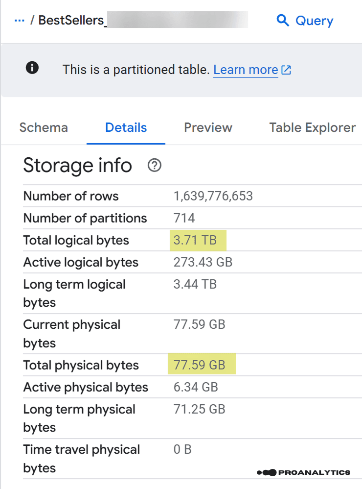 8.3 BigQuery storage info